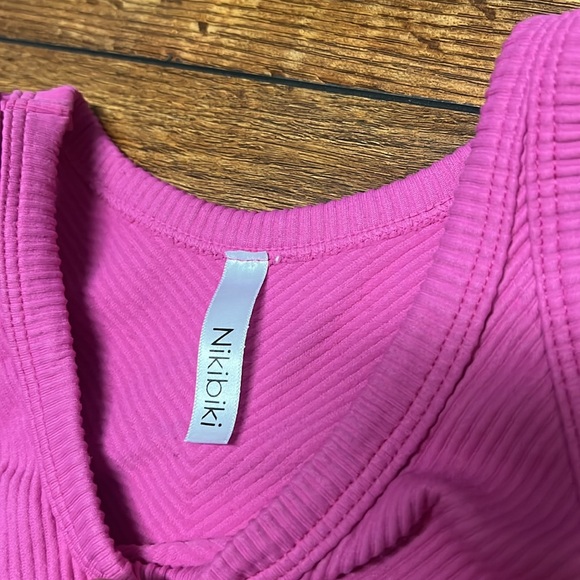 Pink Ribbed Cropped Tank - Picture 2 of 3